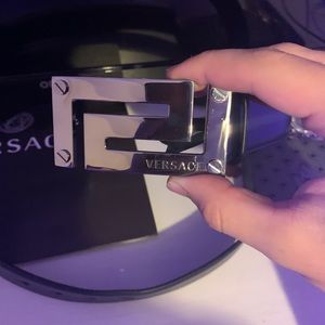 Men’s dark blue Versace belt